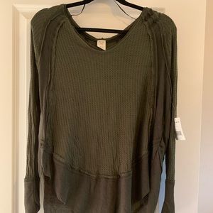 NWT We The Free by Free People Oversized long sleeve sage green top